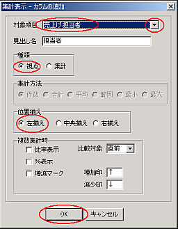 集計視点「担当者」の設定
